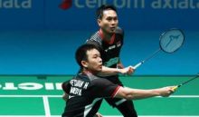 Pasangan ganda putra bulutangkis Indonesia, Ahsan/Hendra. Foto: int 