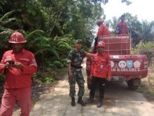Tim Satgas Karhutla saat turun ke Desa Gema, Kampar