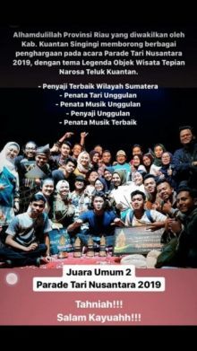 Sanggar Binsalo Art sukses meraih prestasi para Parade Tari Nasional di TMII/zar