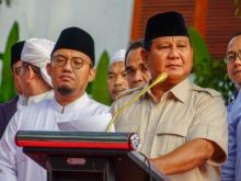 Prabowo Subianto didampingi Dahnil Anzar pada suatu kegiatan, beberapa waktu lalu. Foto: int 
