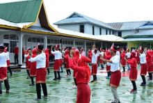  60 warga binaan Lembaga Pemasyarakatan (Lapas) Kelas II A Bengkalis meraih  Rekor Muri Tari Kolosal /hari