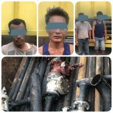 Dua orang diduga pelaku tindak pidana pencurian Bestu milik PT Chevron diringkus /hari