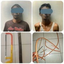  Dua orang diduga pelaku pencurian Kabel diamankan polisi/hari