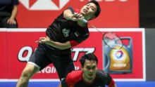 Pasangan ganda putra Indonesia Ahsan/Hendra. 