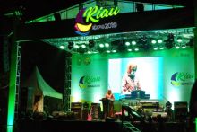 Kepala Dinas DPMPTSP Riau saat memberikan sambutan di Pembukaan Riau Expo 2019