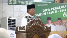 HM Wardan mengikuti pelaksanaan pembacaan doa peralihan tahun dari 1440 Hijiriah ke tahun 1441 Hijiriah/adv