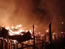 Penginapan Mega Lestari di Kelurahan Teluk Meranti Kecamatan Teluk Meranti, ludes dilalap sijago merah./ardi