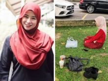 Viral foto seorang wanita cantik yang shalat di atas rerumputan pinggir jalan (foto/int)