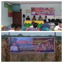 Sosialisasi tentang bahaya pembakaran hutan dan lahan ke warga masyarakat desa Api Api./hari