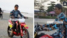 Ustaz Abdul Somad mengendarai motor trail sendirian di Bangka (foto/int)