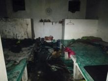 Begini kondisi salah satu blok di Lapas wanita Sigi di Sulawesi Utara, yang sempat dijilat api. Foto: int 