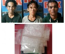Jajaran Satnarkoba Polres Bengkalis meringkus tiga orang tersangka tindak pidana Narkoba jenis sabu (foto/hari)