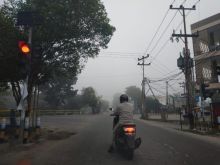 Pagi ini Pekanbaru berkabut (foto/riki)