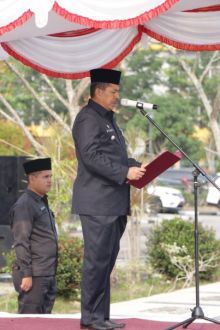 Bupati Siak Alfedri memimpin langsung upacara Peringatan Hari Kesaktian Pancasila Tahun 2019 (foto/lin)