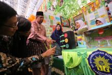 Sekolah dan madrasah di Siak menggelar unjuk karya praktik baik pembelajaran dan manajemen berbasis sekolah di Gedung Siak Sport Hall Centre (foto/lin)