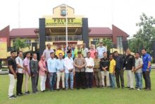 Kapolres Kuantan Singingi (Kuansing) yang baru AKBP Hengki Poerwanto coffe morning bersama wartawan (foto/zar)