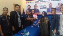 Kasmarni kembali resmi mendaftar ke partai, Dewan Pimpinan Daerah Nasional Demokrat (DPD Nasdem) Bengkalis (foto/hari)