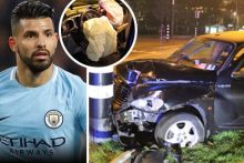 Penampakan Mobil Aguero usai Tabrak Tiang/ foto: daily mail