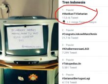 Tagar matikan TV seharian jadi trending topik di twitter (foto/int)