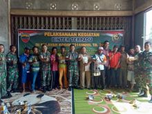 Koramil 03/Tempuling Kodim 0314/Inhil melakukan sosialisasi penyuluhan tentang peningkatan sumber daya Masyarakat (SDM) di bidang pertanian dan swasembada pangan menggunaan Bios 44 (foto/Rgo)