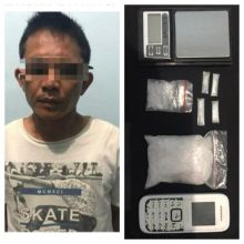 Faj alias Gope (33) warga Kasumbo Ampai, kecamatan Bathin Solapan, Kabupaten Bengkalis diringkus Satuan Reserse Narkoba (Sat Narkoba) Polres Bengkalis (foto/Hari)