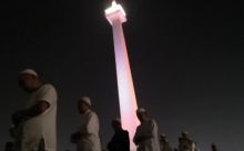 Suasana Salat Subuh Berjamaah Reuni 212 di kawasan Monas, subuh tadi. Foto: int 