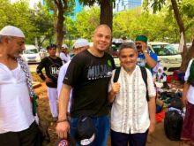 Salah satunya mantan gengster asal Kanada, Ishaq Mustaqim ikut Reuni 212 (foto/int)