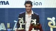 Cristiano Ronaldo yang meraih penghargaan  dalam ajang Gran Gala del Calcio 2019 di Milan. Foto: int 
