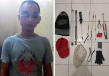 Maling ketangkap warga di Bengkalis sebelum menjalankan aksinya (foto/int)