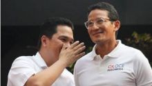 Moment akrab Sandiaga Uno dan Erick Thohir dalam sebuah acara. (R24/int)
