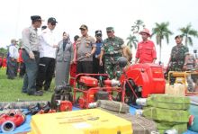 Pemerintah Kabupaten Siak bersama Forum Koordinasi Pemerintah Daerah (Forkopimda) melaksanakan apel Apel Siaga Bencana (foto/int)