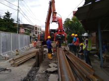 Penampakan salah satu pengerjaan proyek IPAL di Wilayah Sukajadi Pekanbaru. (R24/put)