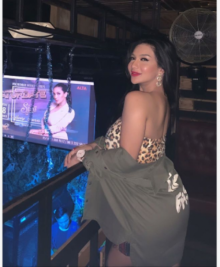 Siva Aprilia kenakan baju motif macan yang mengundang reaksi dari netizen. Foto: int 