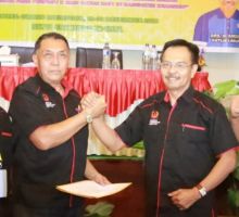 Wakil Ketua Umum KONI Siak Afifuddin terpilih aklamasi sebagai Ketua Umum KONI Siak periode 2019-2023 menggantikan Drs H Amzar dalam Musyawarah Olahraga Kabupaten (Musorkab) KONI Kabupaten Siak (foto/Lin)