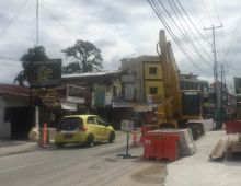 Penampakan alat berat yang terparkir di Jalan Ahmad Dahlan, Kamis (2/1/2019). (R24/put)