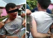 Jambret di Pekanbaru babak belur ditangkap warga (foto/int)