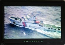 Pergerakan kapal Coast Guard China yang terpantau dari Pesawat Boeing 737 Intai Strategis Skadron Udara 5 Wing 5 TNI AU Lanud Sultan Hasanudin Makassar saat patroli udara di Laut Natuna, Sabtu (4/1/2020). Foto: int 