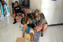 Bharatu Luki Darmadi menderita luka tembak pada bagian paha setelah diserang KKB di Nduga, Papua. Foto: int 