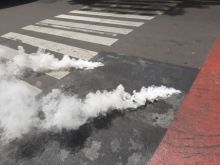 Jalan di Bandung yang mengeluarkan asap (Foto: Okezone.com)