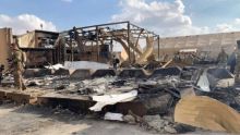 Kondisi pangkalan AS di Irak yang rusak parah setelah dihantam rudal Iran. Foto: int 