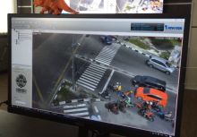 Pantauan monitor ATCS saat memberikan arahan kepada oengendara yabg melanggar marka lalu lintas (R24/put)