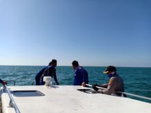 Tim gabungan dalam pencarian speed boat pengangkut 20 orang TKI yang tenggelam di perairan Rupat Utara, kabupaten Bengkalis masih terus dilakukan (foto/Hari)