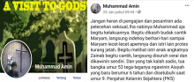 Akun Facebook bernama Muhammad Amin dinilai telah menghina Nabi Muhammad SAW
