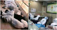 Kelelahan Mengobati Pasien Virus Corona, Foto Dokter yang Tengah Tertidur Di Lantai Rumah Sakit Jadi Viral di Weibo