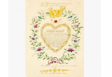 Penampakan salah satu kartu Valentine tertua di dunia, dibuat tahun 1818 silam. Foto: int 
