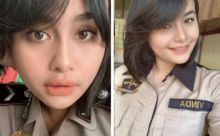 Polwan Bripda Vinda bertugas di Polda NTT mempesona (foto/int)