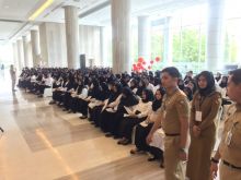 Peserta CPNS sedang menunggu giliran ujian SKD (R24/put)