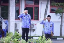 Pelaksanan Tugas (Plt) Bupati Bengkalis H Muhammad ST MT menegaskan kepada aparatur sipil negara (ASN) pemkab Bengkalis jangan bimbang (foto/Hari)