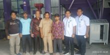 Direktur PT Sarana Pangan Madani, Ade Putra didampingi Dewan Komisaris PT SPM Agusman Sikumbang, MH dan Bidang Produksi Darel Adli, SP kunjungan kerja ke Siak (foto/ist)