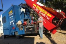 Mike Hughes, pria Amerika Serikat penganut teoris konspirasi Bumi datar, tewas dalam peluncuran roket buatannya sendiri. Foto/Instagram @thisisrocketman